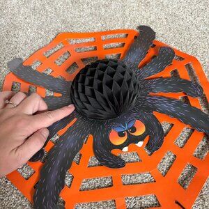 Vintage 90s Halloween cut outs x3 spider, skeleton, scarecrow